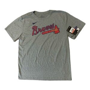 Nike Atlanta Braves Gray Short Sleeve Shirt Size Large